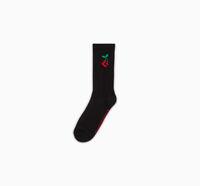 Converse Star Chevron Cherry Crew Socks In Black, Size Small