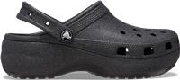 Crocs | Women | Classic Platform Glitter | Clogs | Black | 7