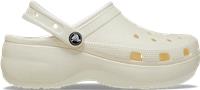Crocs | Women | Classic Platform Glitter | Clogs | Chalk | 5