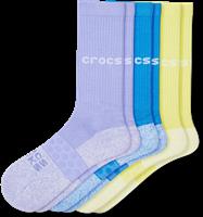 Crocs | Unisex | Crocs Socks Adult Twisted Yarn Crew Solid 3-Pack | Shoes | Digital Violet / Multi | L