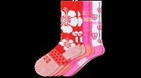 Crocs | Unisex | Crocs Socks Adult Crew Retro Resort 3 Pack | Shoes | Electric Pink / Multi | S