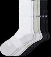 Crocs | Unisex | Crocs Socks Adult Crew Cyber Shine 3 Pack | Shoes | Shiny White / Black | S