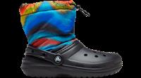Crocs | Kids | Classic Lined Spray Dye Neo Puff Boot | Boots | Black / Multi | C11