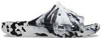 Crocs | Women | Classic Marbled Icon | Slides | Black / White | 7
