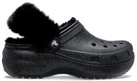 Crocs | Women | Classic Platform Fuzz Lined Glitter | Clogs | Black | 6