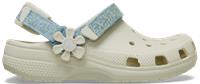 Crocs | Kids | Classic Denim Flower Adjustable Backstrap | Clogs | Summit White | C11