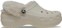 Crocs | Women | Classic Platform Fuzz Lined | Clogs | Frapp | 8