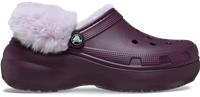 Crocs | Women | Classic Platform Fuzz Lined | Clogs | Plush Plum | 3