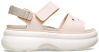 Crocs | Women | Soho Shimmer Y Strap | Sandals | Peach Ice/Frapp/Chalk | 7