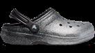 Crocs | Unisex | Classic Glitter Lined | Clogs | Black / Silver | W10/M9