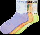 Crocs | Unisex | Crocs Socks Adult Quarter Retro Resort 3 Pack | Shoes | White/Tropical | L