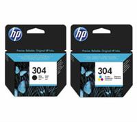 HP Combo 304 Tri-colour & Black Ink Cartridges - Twin Pack BOX DAMAGE