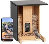 BIRDFY Smart Camera Bird Feeder with Solar Roof - Bamboo-BOX DAMAGE
