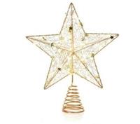 PREMIER 30 cm Warm White LED Pin Gold Tree Topper - BOX DAMAGE