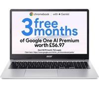 ACER 315 15.6" Chromebook - Intel Celeron, 64 GB eMMC, Silver