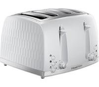 RUSSELL HOBBS Honeycomb 4-Slice Toaster - White - BOX DAMAGE