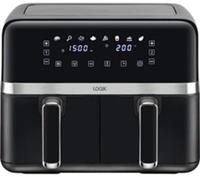 LOGIK L80AFB24 Dual Air Fryer Black & Silver