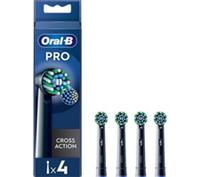 ORAL-B Pro Cross Action Replacement Toothbrush Head Pack of 4, Black