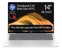 HP OmniBook 5 NGAI 14" Laptop - Snapdragon X1, 512 GB SSD, Glacier Silver