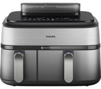 PHILIPS 5000 9L NA555/09 Dual Basket Air Fryer - Silver - BOX DAMAGE