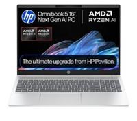 HP OmniBook 5 AI 16 Laptop - AMD Ryzen AI 7, 512 GB SSD, Silver