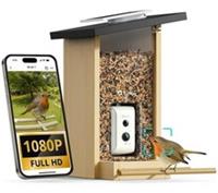 BIRDFY Ebony Lite Smart Bird Feeder with Camera and Solar Panel - BOX DAMAGE