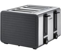 BOSCH Silicone TAT7S45GB 4-Slice Toaster Black and Grey - BOX DAMAGE