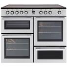 FLAVEL MLN10CRS Electric Ceramic Range Cooker - Silver & Chrome, Silver/Grey