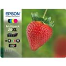 EPSON Strawberry 29 XL Cyan, Magenta, Yellow & Black Ink Cartridges - Multipack, Black & Tri