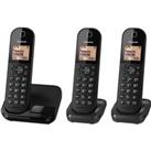 PANASONIC KX-TGC413EB Cordless Phone - Triple Handsets, Black, Black