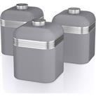 Swan Retro SWKA1020GRN 1-litre Canisters - Grey, Pack of 3