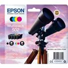 EPSON Binoculars 502 Cyan, Magenta, Yellow & Black Ink Cartridges - Multipack, Black,Yellow,Cyan