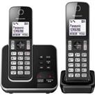 PANASONIC KX-TGD622EB Cordless Phone - Twin Handsets, Black, Black