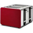 BOSCH Silicone TAT7S44GB 4-Slice Toaster ? Red, Silver/Grey,Red