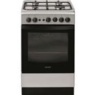 INDESIT Click&Clean IS5G1PMSS/UK 50 cm Gas Cooker - Silver, Silver/Grey