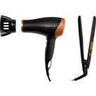 REMINGTON D3012GP Hair Dryer & Hair Straightener Set - Black & Bronze
