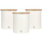 SWAN Nordic Set Round Storage Canister - Cotton White, Pack of 3