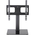 TTAP TT64F 550 mm TV Stand with Bracket - Black Glass & Metal, Black