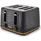 TOWER Empire Collection T20061BLK 4-slice Toaster - Black