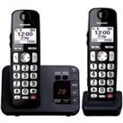 PANASONIC KX-TGE822EB Cordless Phone - Twin Handsets, Black, Black