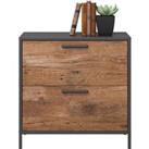 TEKNIK Boulevard Caf 2 Drawer Filing Cabinet - Black & Oak