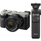 Sony a7 C Mirrorless Camera & GP-VPT2BT Shooting Grip Bundle, Silver/Grey