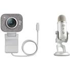 Logitech StreamCam Full HD USB-C Webcam & Yeti Professional USB Microphone Bundle - White & 