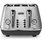 DELONGHI Distinta X CTI4003.M 4-Slice Toaster - Stainless Steel, Stainless Steel