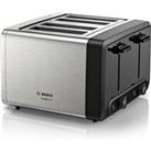 BOSCH DesignLine Plus TAT4P440GB 4-Slice Toaster - Silver, Silver/Grey
