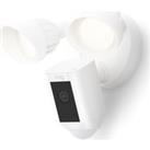 RING Floodlight Wired Plus Full HD 1080p WiFi Security Camera - White, White