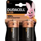 DURACELL Plus D Alkaline Batteries - Pack of 2