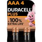 DURACELL Plus AAA Alkaline Batteries - Pack of 4