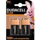 DURACELL Plus 9V Alkaline Battery - Pack of 2