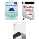 Microsoft Office Home & Student 2021 (Lifetime for 1 user), McAfee LiveSafe Premium & Currys Cloud Backup (4 TB, 1 year) Bundle